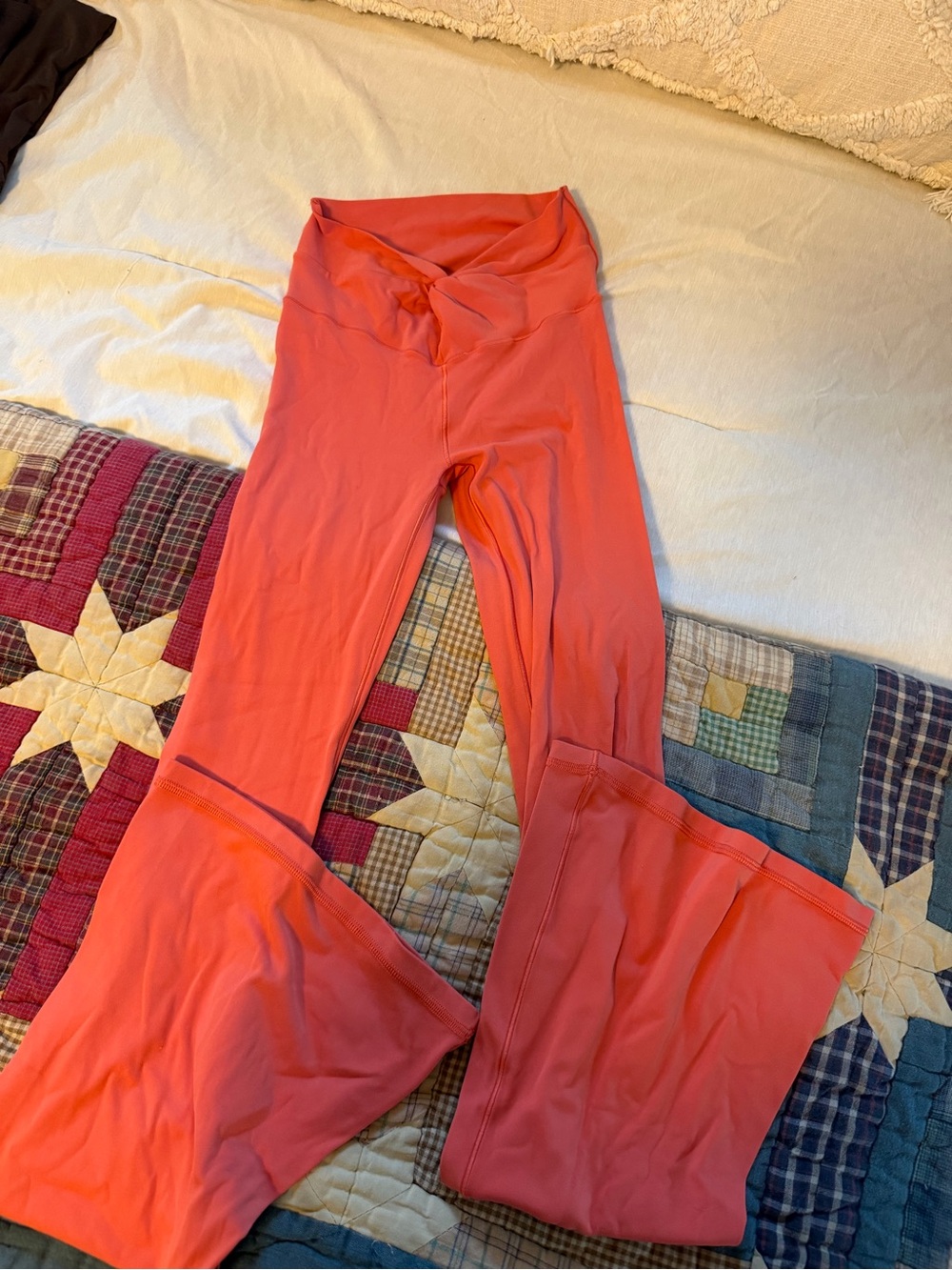 aerie Coral Flared Leggings